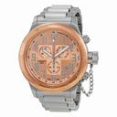 Invicta Russian Diver Chronograph Black Dial 18kt Rose Gold Ion-plated Men's Watch 15557