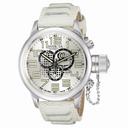 Invicta Russian Diver Chronograph Silver Dial White Leather Men's Watch 10554