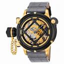 Invicta Russian Diver Mechanical Skeleton Dial Grey Leather Men's Watch 14625