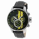 Invicta S1 Rally Black (Yellow Accented) Dial Black Leather Men's Watch 19899
