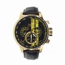 Invicta S1 Rally Chronograph Black Dial Black Leather Men's Watch 19905