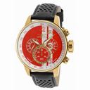 Invicta S1 Rally Chronograph Orange and White Dial Black Leather Men's Watch 19907
