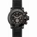 Invicta Sea Hunter Chronograph Black Dial Black Leather Strap Men's Watch 10697