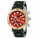Invicta Sea Spider Chronograph Red Dial Stainless Steel Black Polyurethane Men's Watch 13855