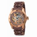 Invicta Sea Spider Mechanical Skeleton Dial Brown Polyurethane Men's Watch 1260