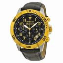 Invicta Signature II Chronograph Black Dial Black Leather Men's Watch 7284