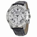 Invicta Signature II Chronograph Silver-tone Dial Black Leather Men's Watch 7283