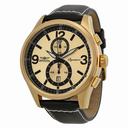 Invicta Signature II Elegant Gold-tone Dial Chronograph Leather Men's Watch 7417