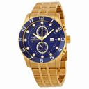 Invicta Signature II GMT Blue Dial Gold-Tone Stainless Steel Men's Watch 7450