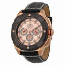 Invicta Signature II Multi-Function Rose Dial Black Leather Men's Watch 7291