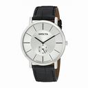 Invicta Slim Silver Dial Black Leather Men's Watch 19536