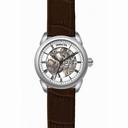 Invicta Specailty Mechaniical White Skeleton Dial Ladies Black Leather Ladies Watch 17196