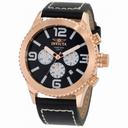 Invicta Speciality Black Dial Leather Quartz Men's Chrono Watch 1429