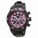 Invicta Speedway Chronograph Black and Pink Dial Black Polyurethane Men's Watch