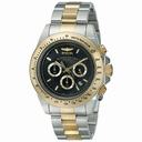 Invicta Speedway Chronograph Black Dial Two-tone Stainless Steel Men's Watch 18393