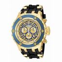 Invicta Subaqua Chronograph Gold Dial Black Silicone Men's Watch 16827