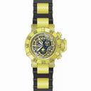 Invicta Subaqua Chronograph Gold Skeleton Dial Black Polyurethane with Gold-plated Accents Men's Watch 18528