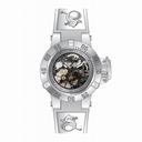 Invicta Subaqua Mechanical Silver Skeleton Dial White Silicone Mens Watch 17143