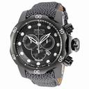 Invicta Venom Chronograph Black Dial Grey Leather Men's Watch 18304