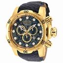 Invicta Venom Chronograph Grey Dial Black Leather Men's Watch 18300