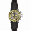 Invicta Venom  Chronograph Yellow Gold and Silver Dial Black Silicone Men's Watch 20441