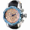 Invicta Venom Reserve Rose Gold Toned Dial Black Leather Men's Watch 10824