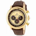 Invicta Vintage Chronograph Gold and Brown Dial Brown Leather Men's Watch 13058