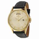 Invicta Vintage Gold Dial Black Leather Men's Watch 12244