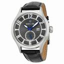 Invicta Vintage Grey Patterned Dial Black Leather Men's Watch 12230