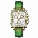 Invicta Wildflower Chronograph Silver Dial Green Leather Ladies Watch 10330
