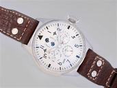 IWC Classic Pilots IW325512 Round Brown Ostrich Leather Strap White Dial Watch