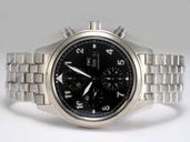 IWC Pilots Classic Chronograph IW371704 Round Black Dial Stainless Steel Case Watch
