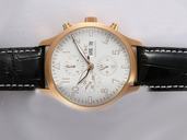 IWC Pilots Classic Chronograph IW371713 Round Midsize Black Cow Leather Strap Watch