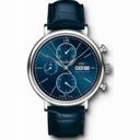 IWC Portofino Blue Dial Chronograph Leather Strap Automatic Men's Watch IW391019