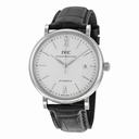 IWC Portofino Silver Dial Black Leather Strap Automatic Men's Watch 3565-01