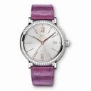 IWC Portofino Silver-Plated Dial Pink Alligator Leather Unisex Automatic Watch IW458112
