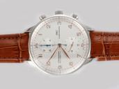 IWC Portuguese Chrono-Automatic IW371431 Round Brown Ostrich Leather Strap Midsize Watch