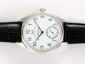 IWC Portuguese F.A. Jones IW544202 Midsize Stainless Steel Bezel Black Ostrich Leather Strap Watch