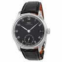 IWC Portuguese Hand Wound Eight Days Black Leather Men's Watch IW510202
