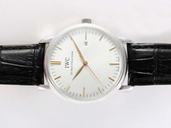 IWC Portuguese IW3563 White Dial 38mm Black Cow Leather Strap Watch