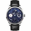 IWC Portuguese Perpetual Calendar Blue Dial 18kt White Gold Black Leather Men's Watch IW503203