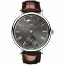 IWC Vintage Portofino Grey Dial 18kt White Gold Brown Leather Men's Watch IW544804