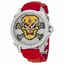 Jacob and Company Five Time Zone Diamond Pave Skull Dial Unisex Watch JCMSKULL1