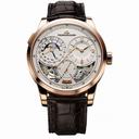Jaeger LeCoultre Duometre A Quantieme Lunaire Beige Dial 18kt Rose Gold Leather Men's Watch Q6042420