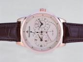 Jaeger-Lecoultre Duometre Chronographe New07 1 Duochrono Round Pink Dial Automatic Watch