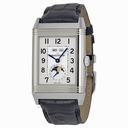 Jaeger LeCoultre Grande Reverso Calendar Silver Dial Black Leather Men's Watch Q3758420