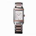 Jaeger LeCoultre Grande Reverso Silver Dial Steel And 18kt Rose Gold Ladies Watch Q3204120