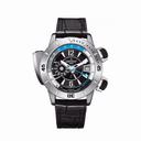 Jaeger LeCoultre Master Compressor Black Dial Titanium Black Leather Men's Watch Q185T470
