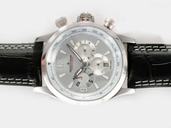Jaeger-Lecoultre Master Compressor Chronograph 1758470 Mens Black Crocodile Leather Strap Watch