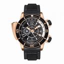 Jaeger LeCoultre Master Compressor Diving Pro Black Dial 18kt Rose Gold Black Rubber Men's Watch Q1852470